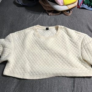 Quilted cream crop top